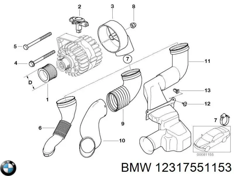 12317551153 BMW реле-регулятор генератора (реле зарядки)