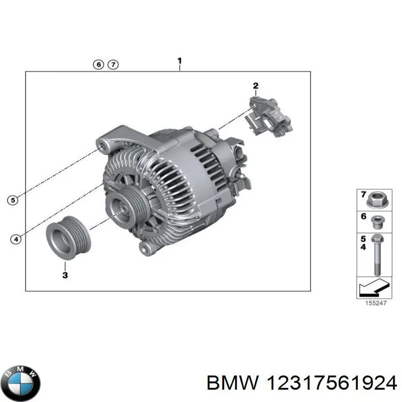 Купить 12317561924 BMW Реле регулятор напряжения генератора