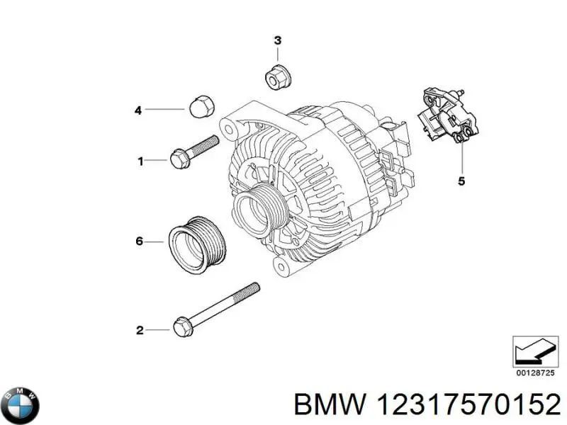 Купить 12317570152 BMW Шкив ремня генератора