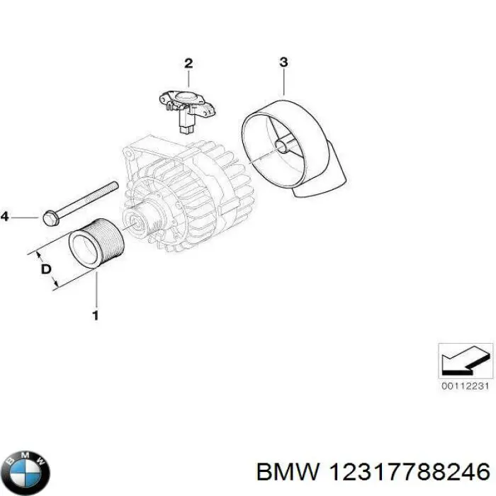 12317788246 BMW реле-регулятор генератора (реле зарядки)