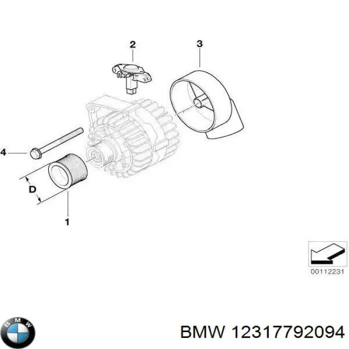 12317792094 BMW реле-регулятор генератора (реле зарядки)