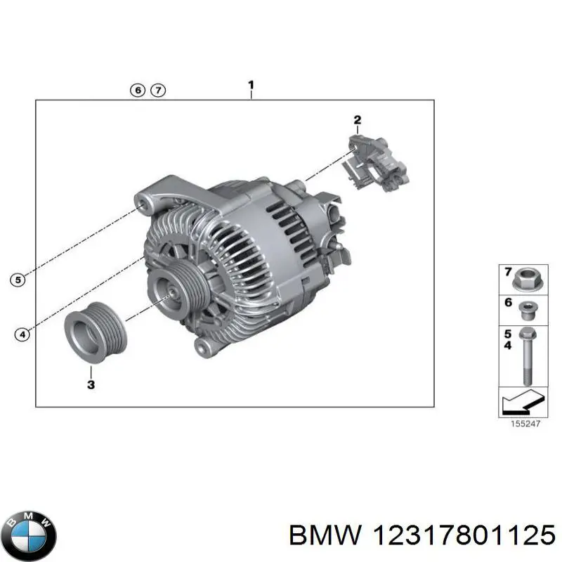 Шкив водяной помпы 12317801125 BMW