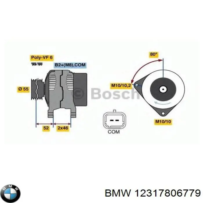 Автомобильный генератор BMW 12317806779 цена, от 184.01 USD