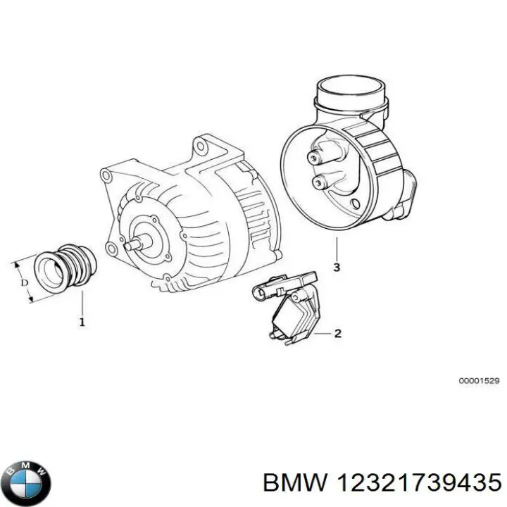 12321739435 BMW реле-регулятор генератора (реле зарядки)
