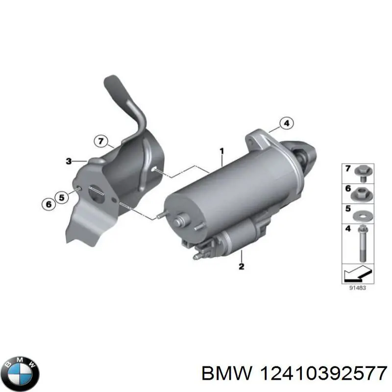 Parafuso de fixação do motor de arranco para BMW 7 (E65, E66, E67)