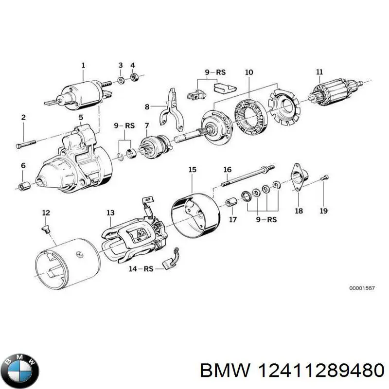 12411289480 BMW бендикс стартера
