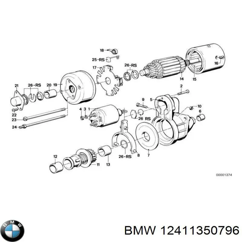 Бендикс стартера BMW 12411350796