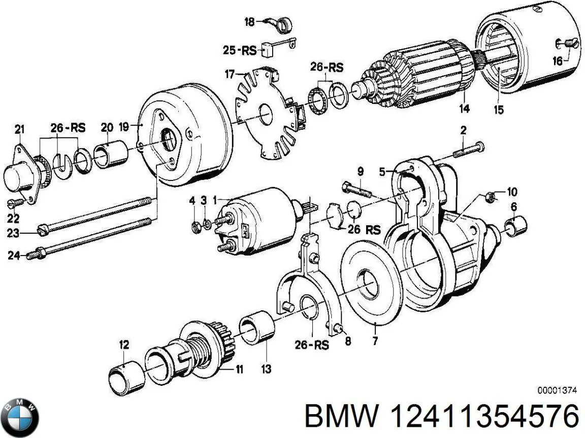 12411354576 BMW escova do motor de arranco