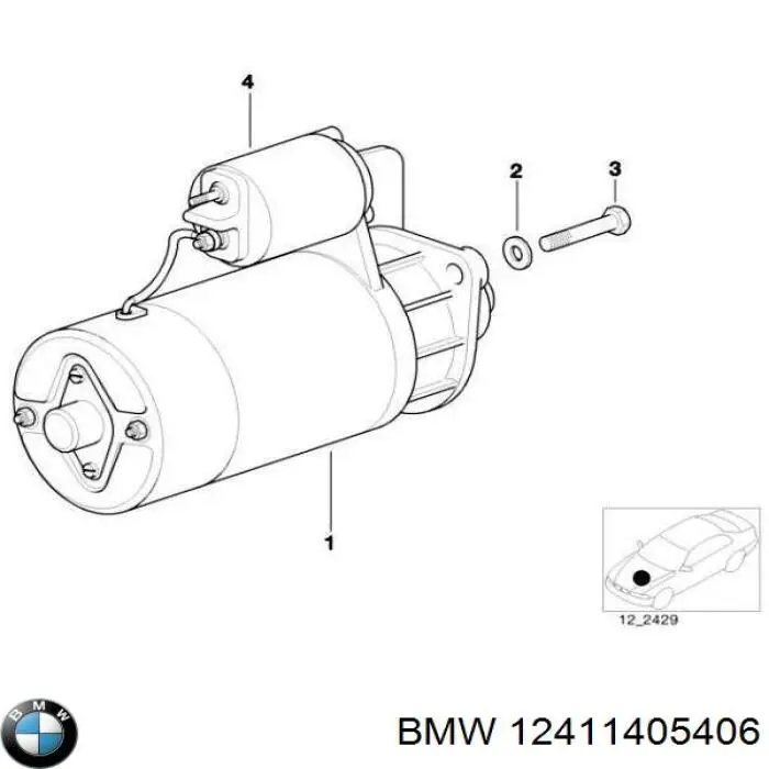 Стартер 12411405406 BMW