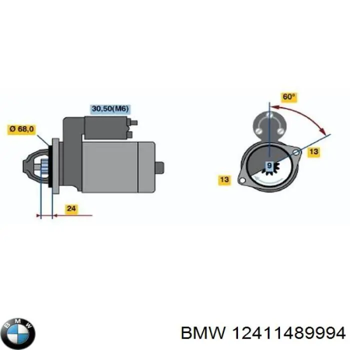 12411489994 BMW Стартер автомобиля