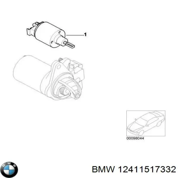 Реле втягивающее стартера BMW 12411517332