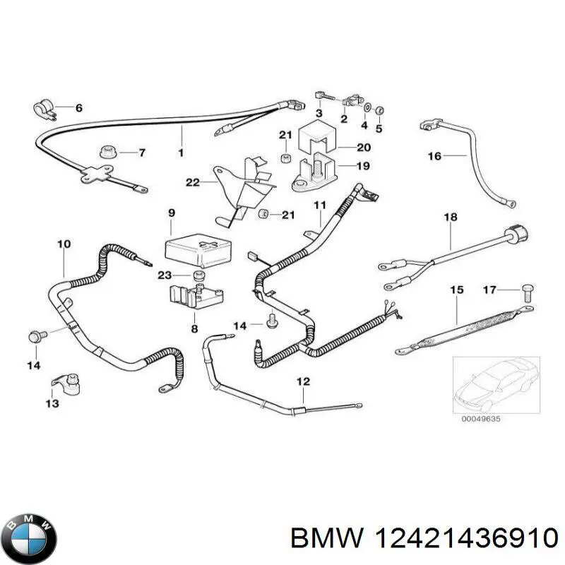 Кабель массы аккумулятора (АКБ) BMW 12421436910 цена, от 11.40 USD