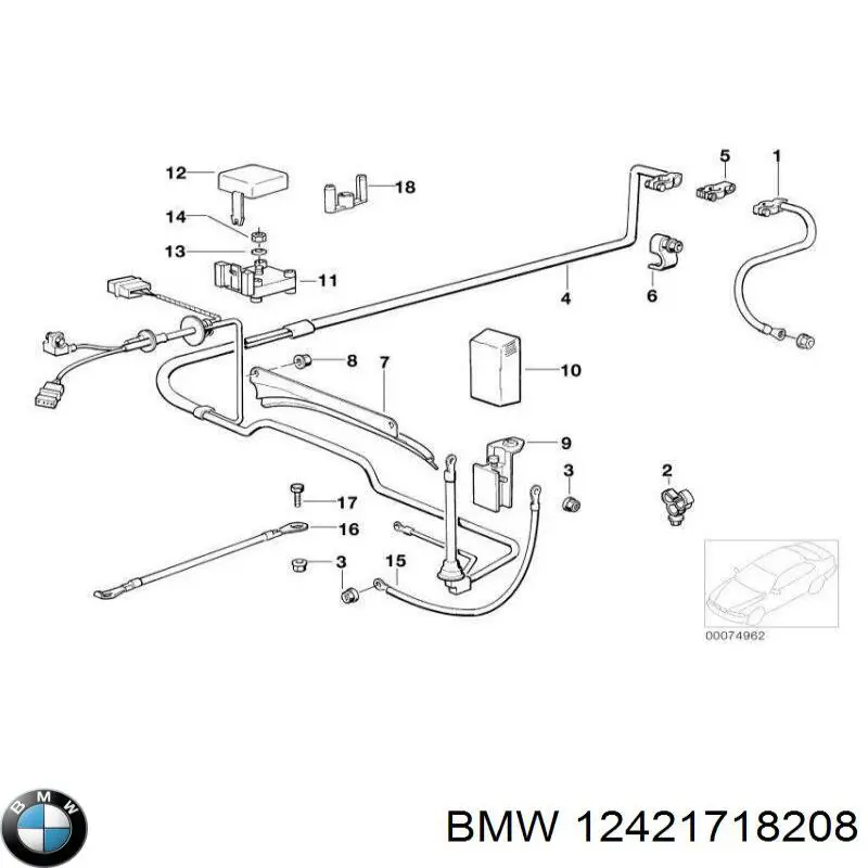 12421718208 BMW Накладка заднего стекла