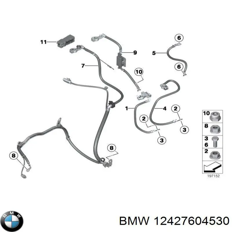 Кабель массы аккумулятора (АКБ) 12427604530 BMW