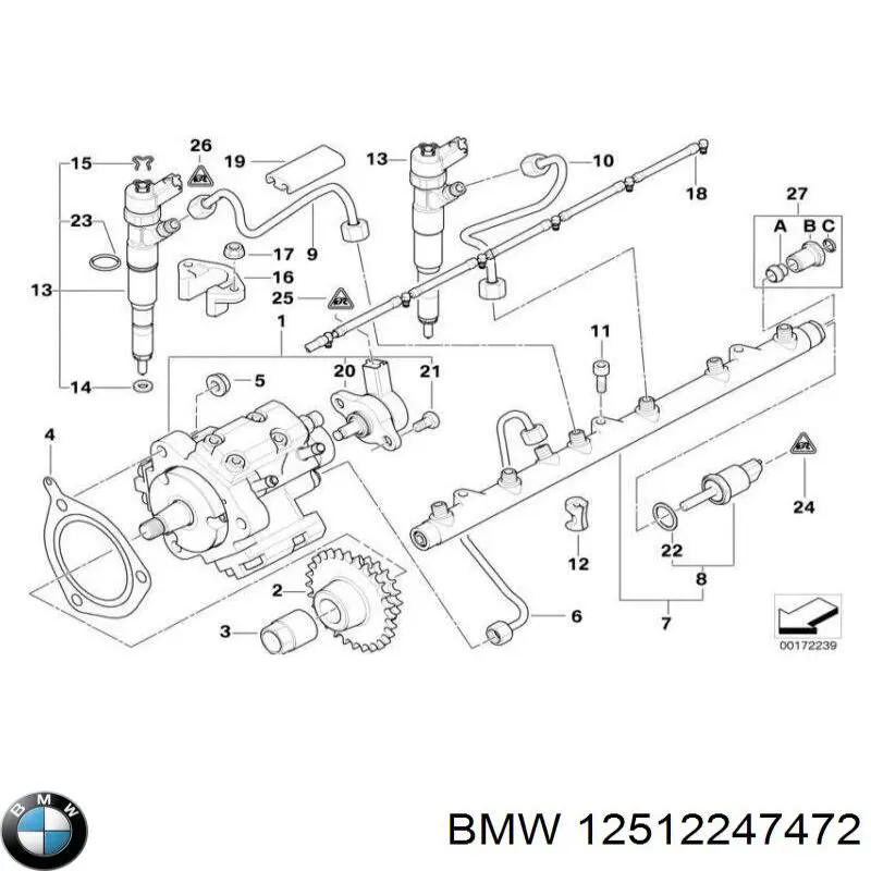 Разъем (фишка) датчика давления топлива на BMW 7 (E38) купить.