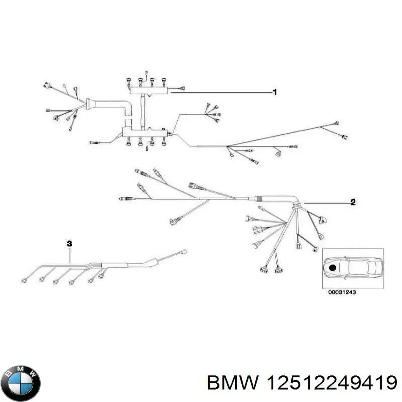Fios isolados da seção de motor para BMW 5 (E39)