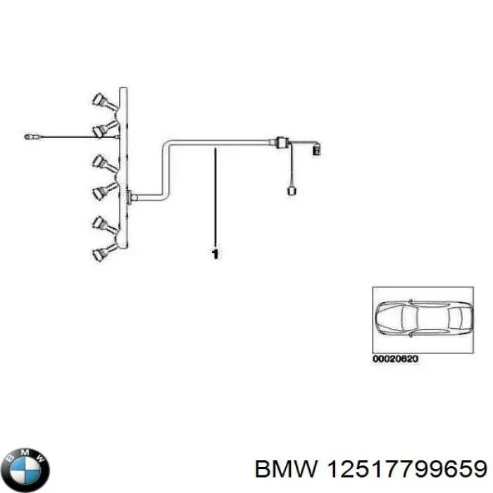 12517799659 BMW Кабельный канал проводов катушек зажигания