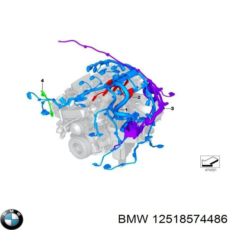 Жгут проводов моторного отсека 12518574486 BMW