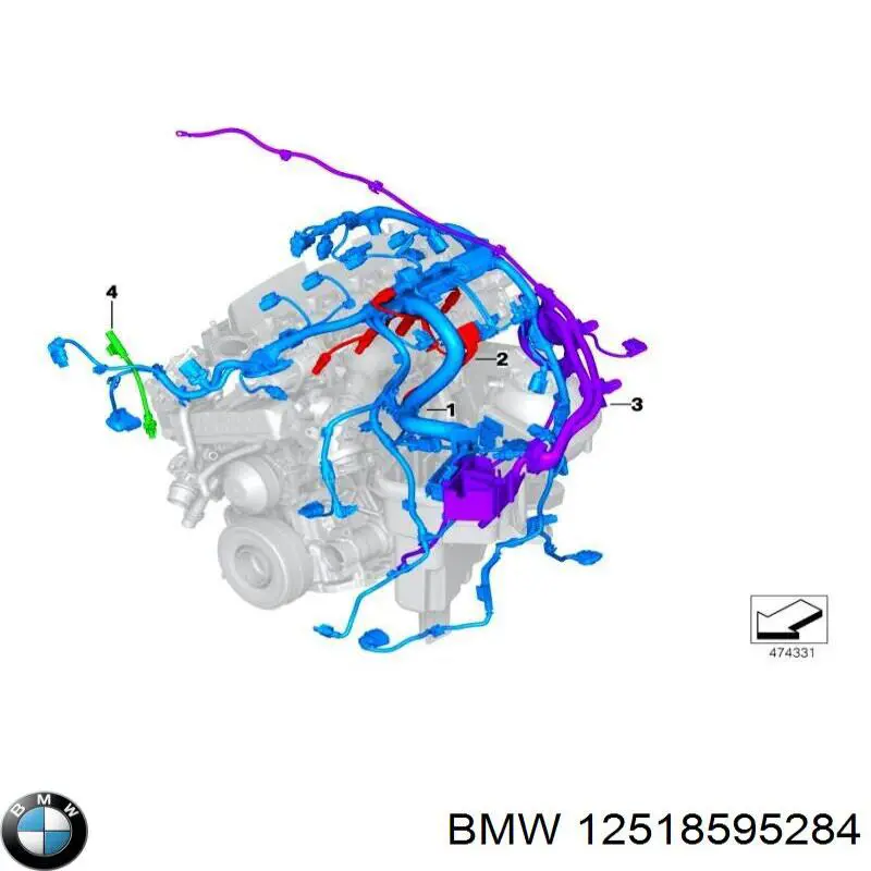 Купить 12518595284 BMW Жгут проводов моторного отсека