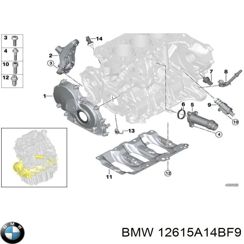 Купить 12615A14BF9 BMW Датчик уровня масла