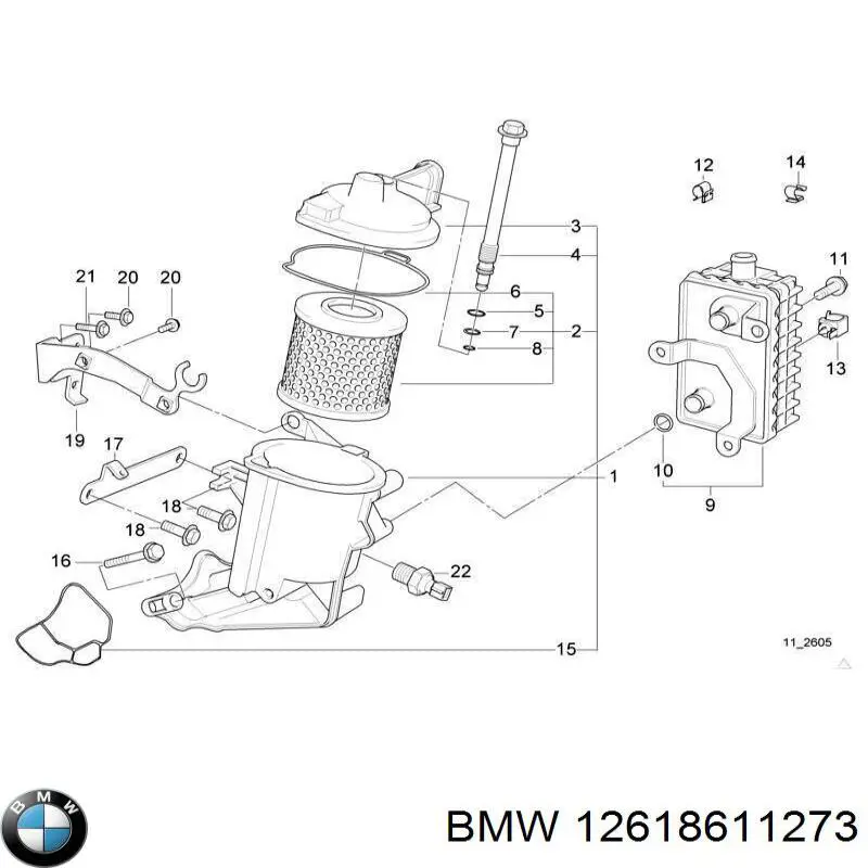 Indicador, presión del aceite 12618611273 BMW