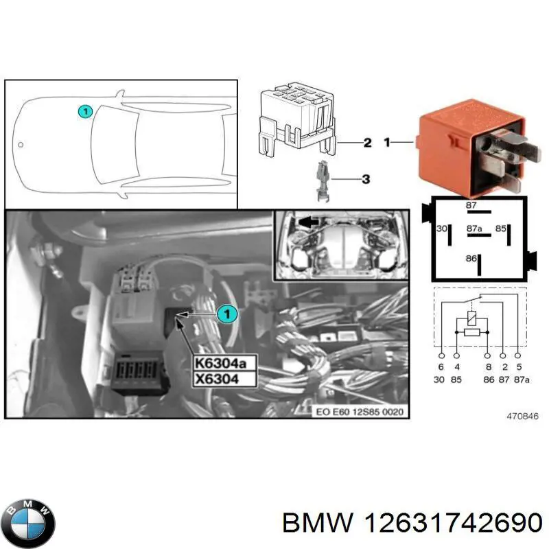 Реле электрическое многофункциональное BMW 12631742690 цена, от 10.14 USD