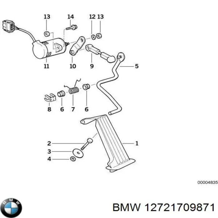 Купить 12721709871 BMW Датчик положения педали акселератора (газа)