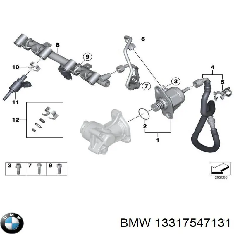 Купить 13317547131 BMW Обратная топливная трубка