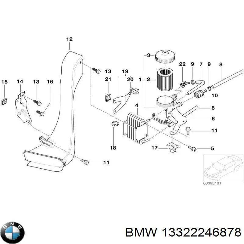 Caixa de filtro de combustível para BMW 3 (E46)