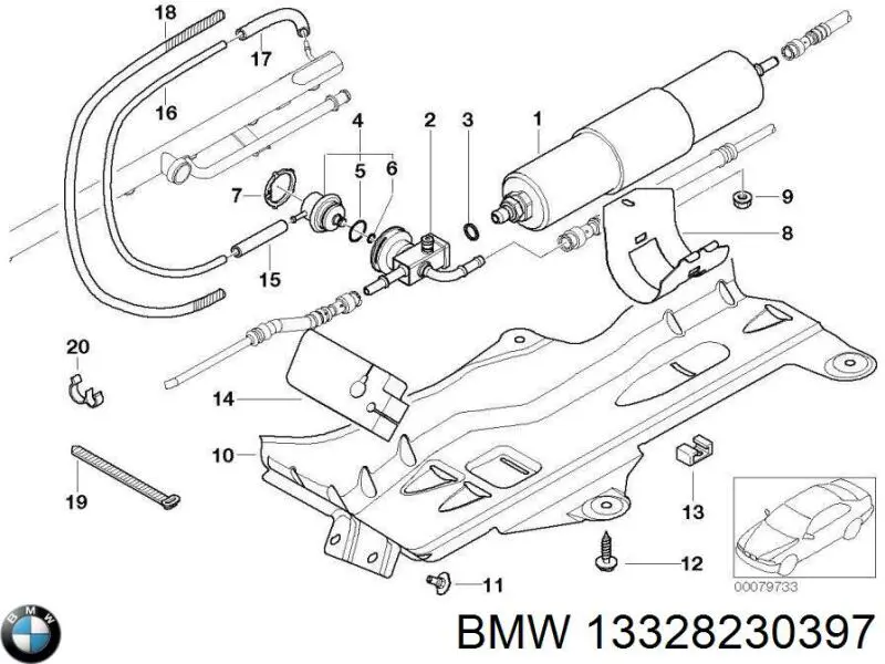 Крышка корпуса топливного фильтра на BMW 3 (E46) купить.