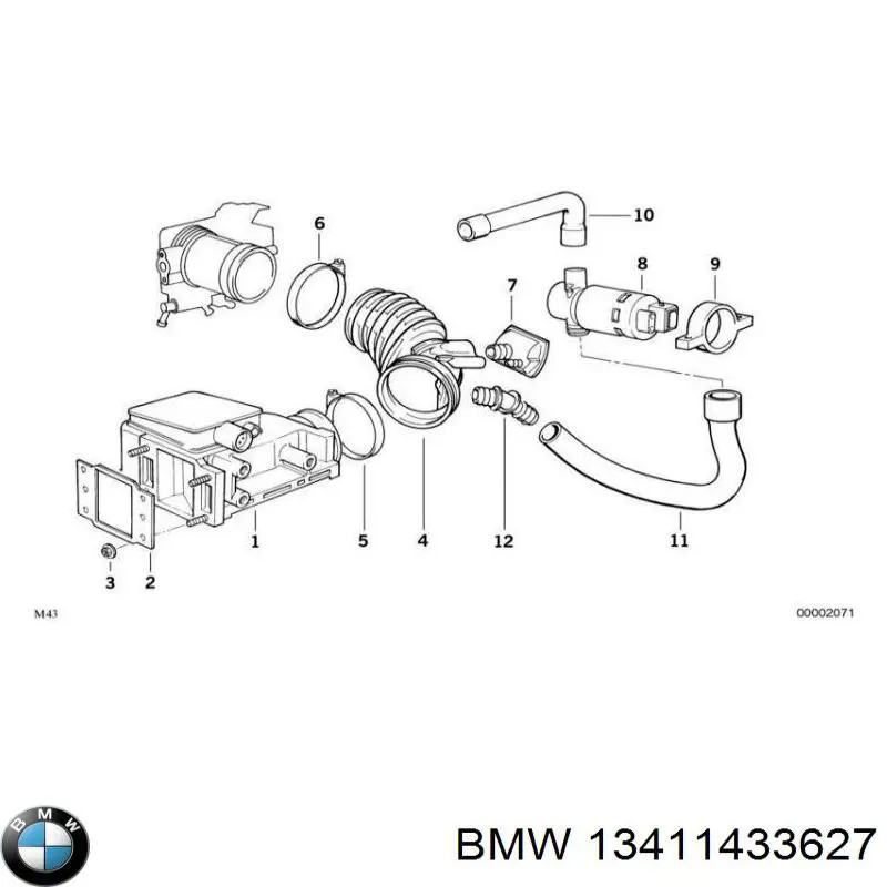 13411433627 BMW клапан (регулятор холостого хода)