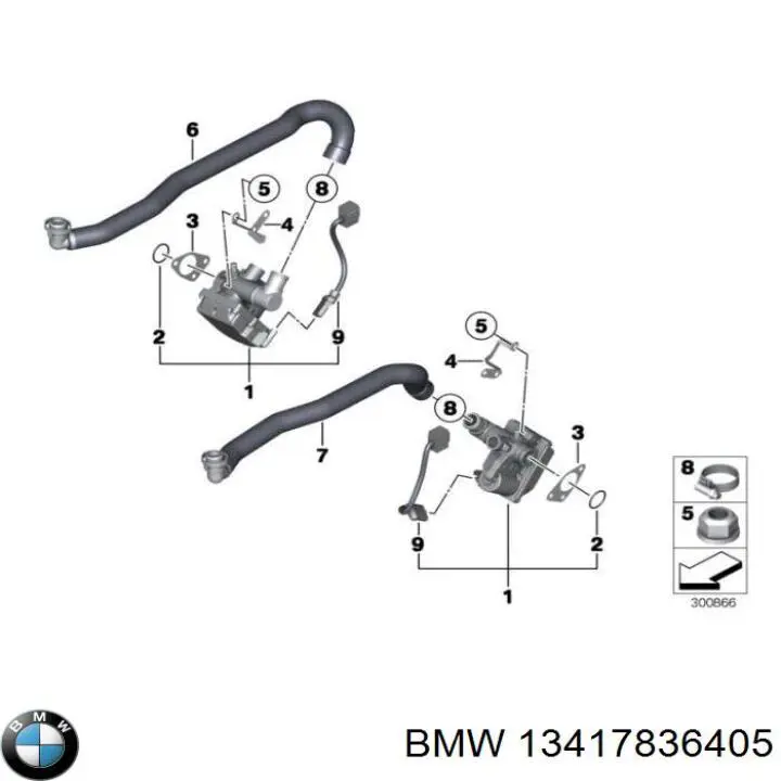 13417836405 BMW прокладка клапана (регулятора холостого хода)