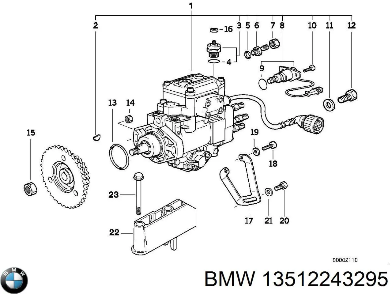 13512243295 BMW клапан тнвд отсечки топлива (дизель-стоп)