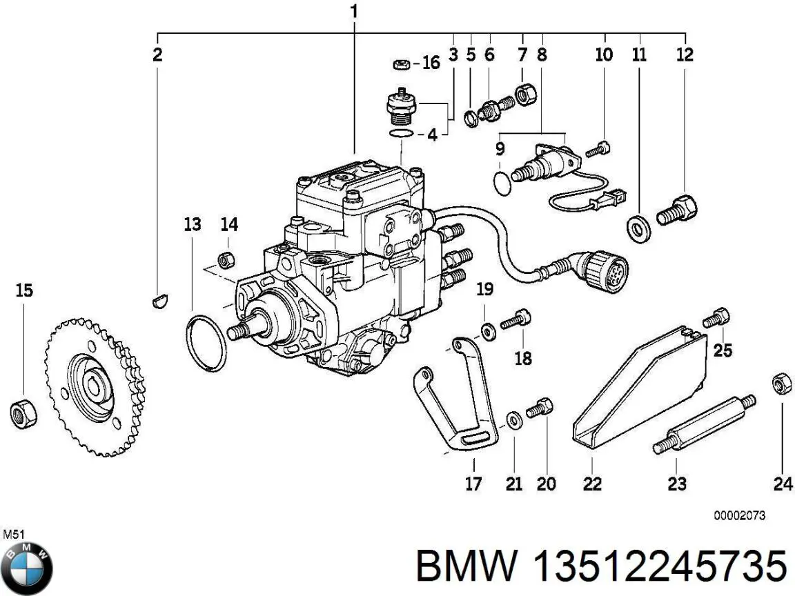 13512245735 BMW насос топливный высокого давления (тнвд)