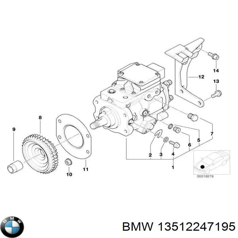 Прокладка масляного фильтра 13512247195 BMW