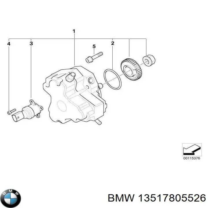 13517805526 BMW насос топливный высокого давления (тнвд)