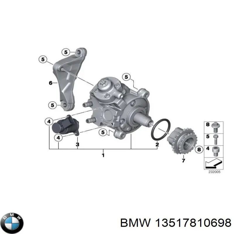 13518597819 BMW насос топливный высокого давления (тнвд)