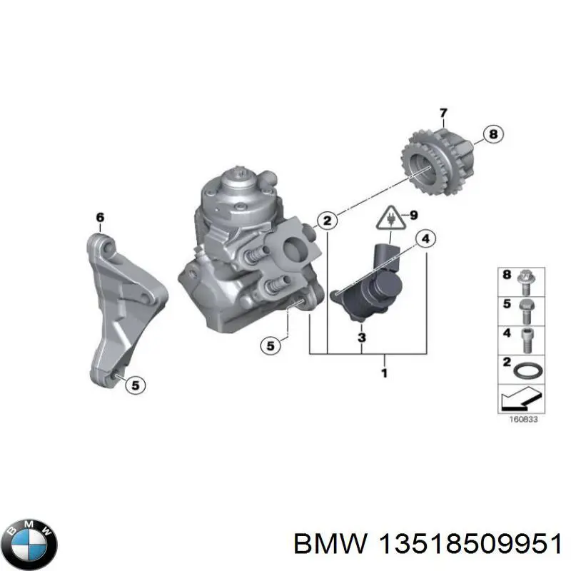 13518509951 BMW насос топливный высокого давления (тнвд)