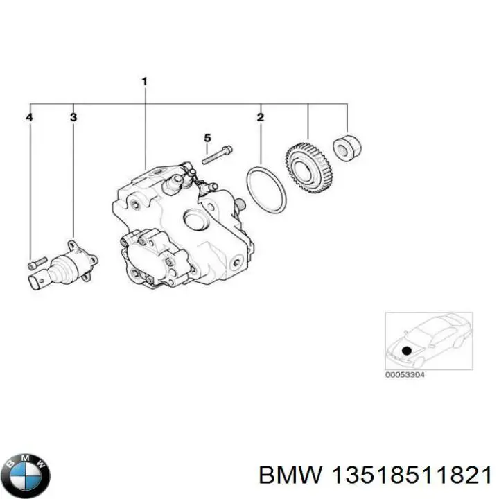13518511821 BMW насос топливный высокого давления (тнвд)