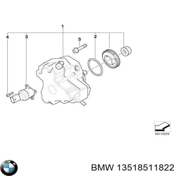 13518511822 BMW насос топливный высокого давления (тнвд)