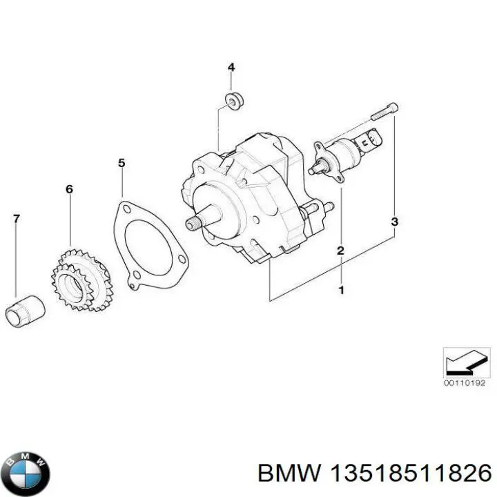 13518511826 BMW насос топливный высокого давления (тнвд)