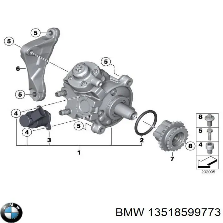 13518599773 BMW насос топливный высокого давления (тнвд)