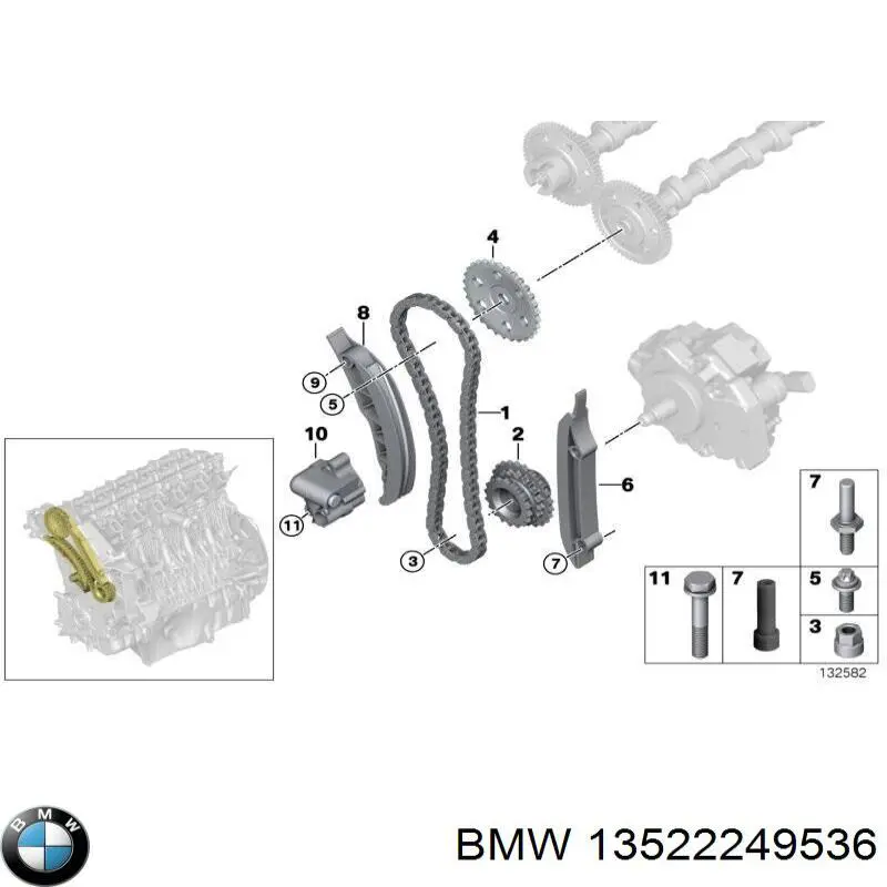 Цены на 13522249536 BMW шестерня-звездочка тнвд в Украине