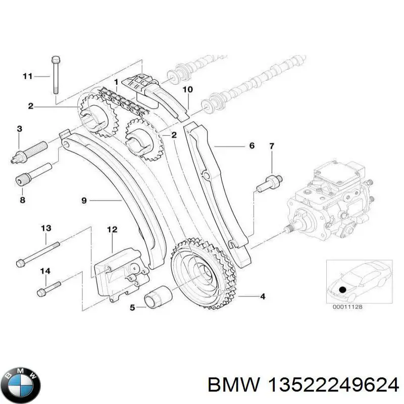 Успокоитель цепи ТНВД BMW 13522249624 цена, от 37.90 USD