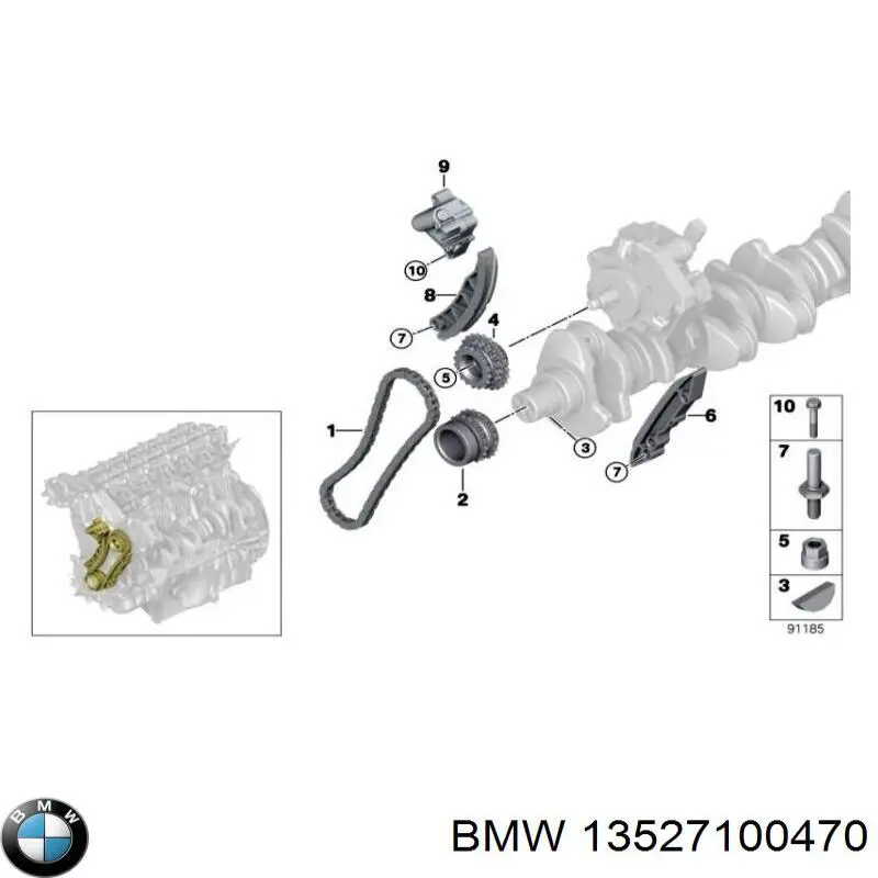 Купить 13527100470 BMW Болт шестерни распредвала