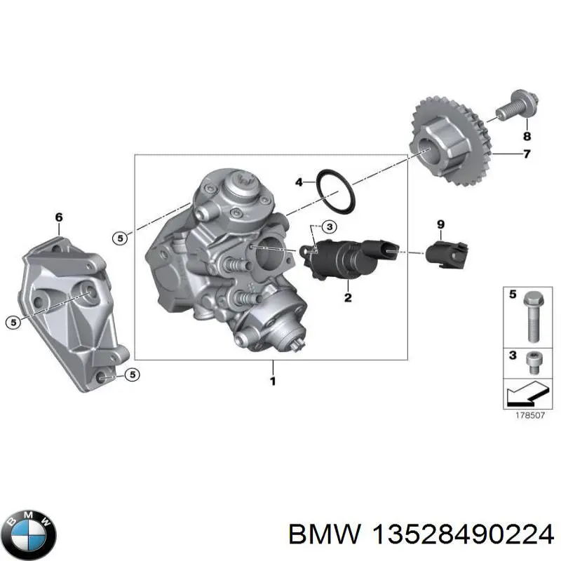 Ремкомплект ГРМ BMW 13528490224 цена, от 77.74 USD