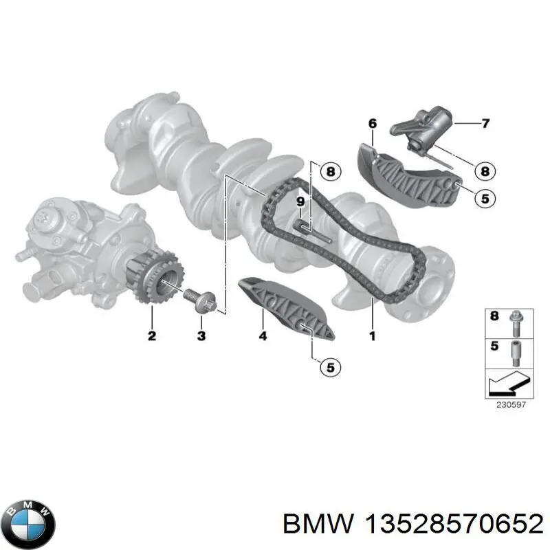 Купить 13528570652 BMW Цепь ГРМ нижняя