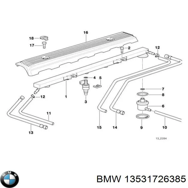 13531726385 BMW регулятор давления топлива в топливной рейке