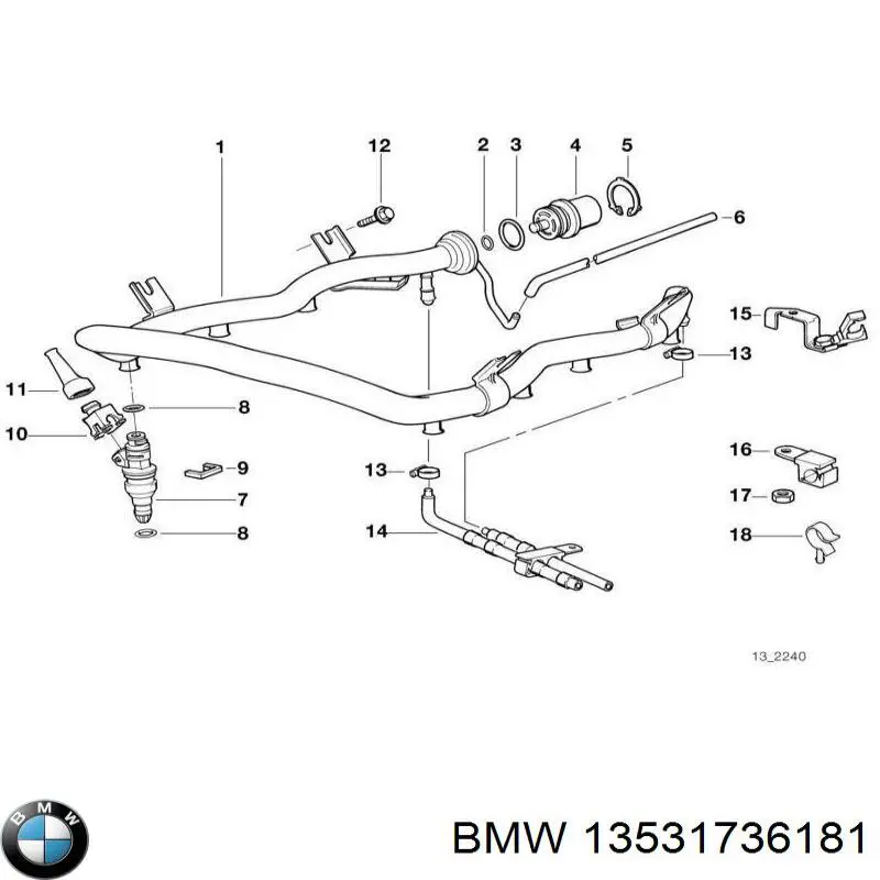 Distribuidor de combustível (rampa) para BMW 7 (E32)