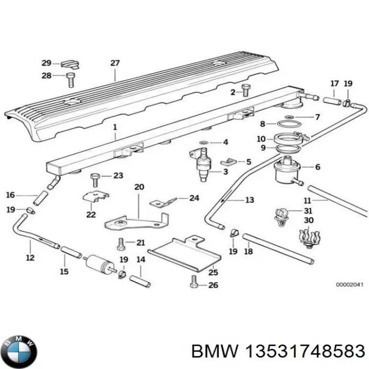 13531748583 BMW distribuidor de combustível (rampa)